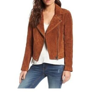 Like new BlankNYC Denim Suede Moto Jacket - Spice / Brown - S